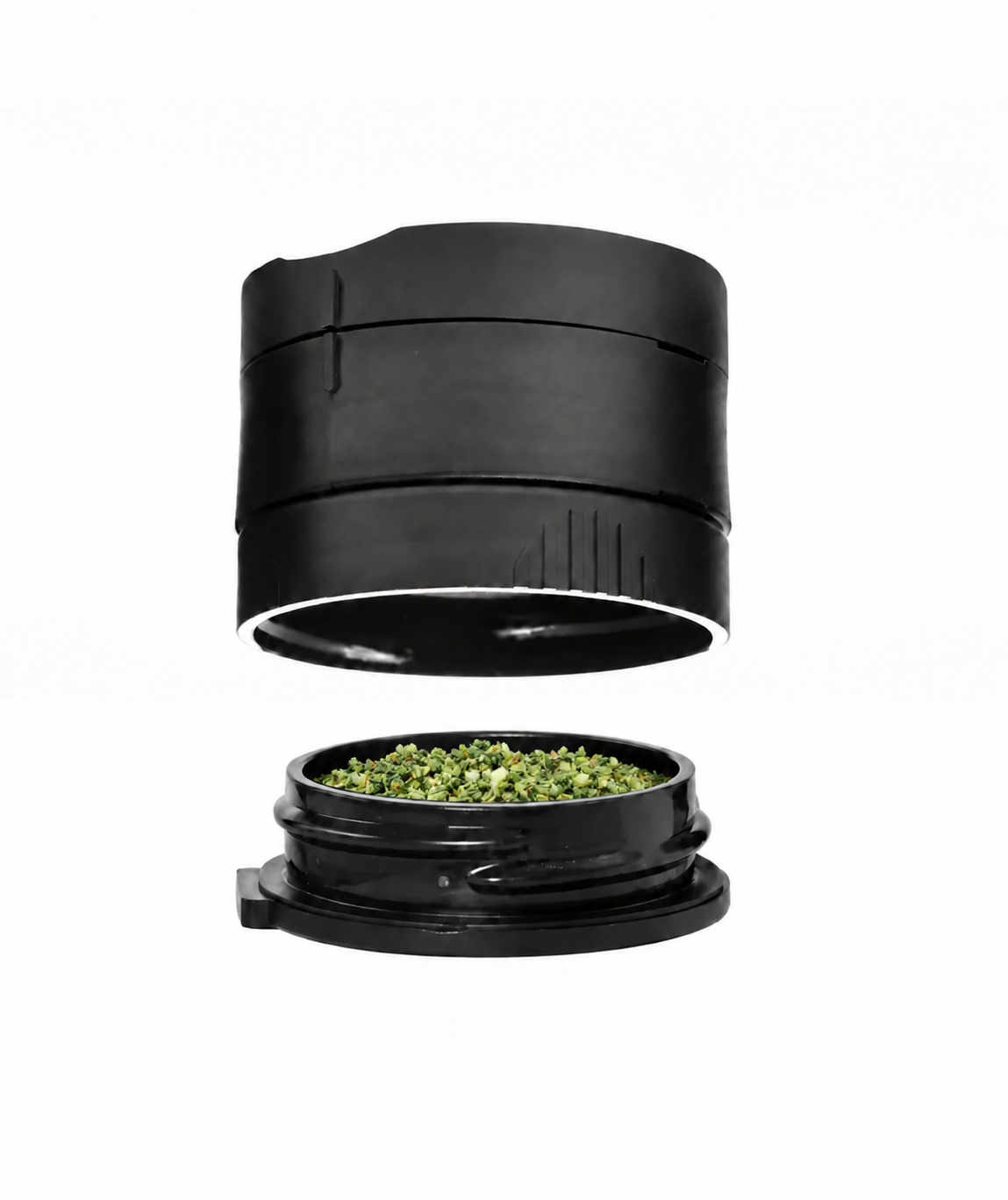 MaryMILL grinder parts showing lid access and direct bottom dispensing