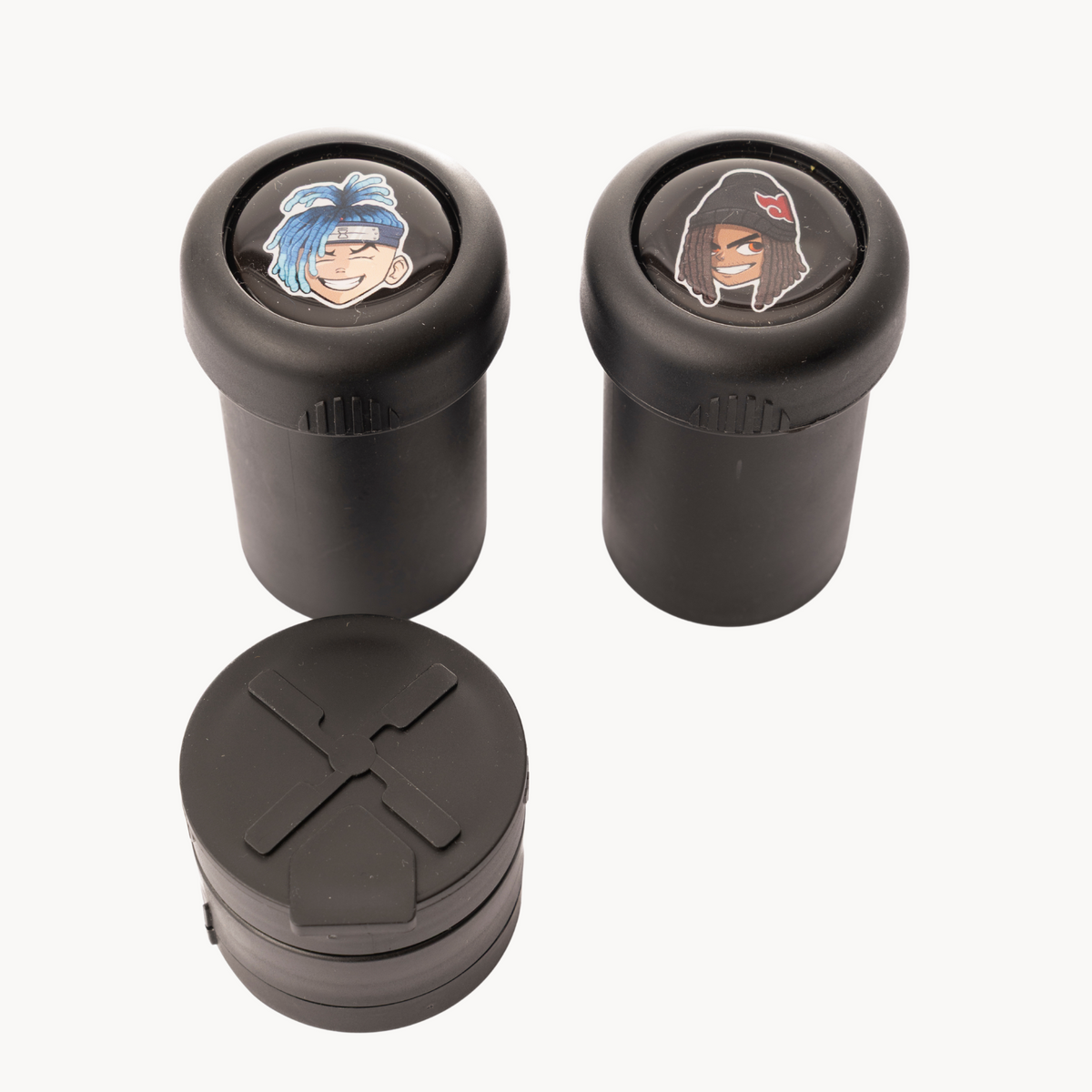 Custom MaryMILL products with illustrated lid stickers