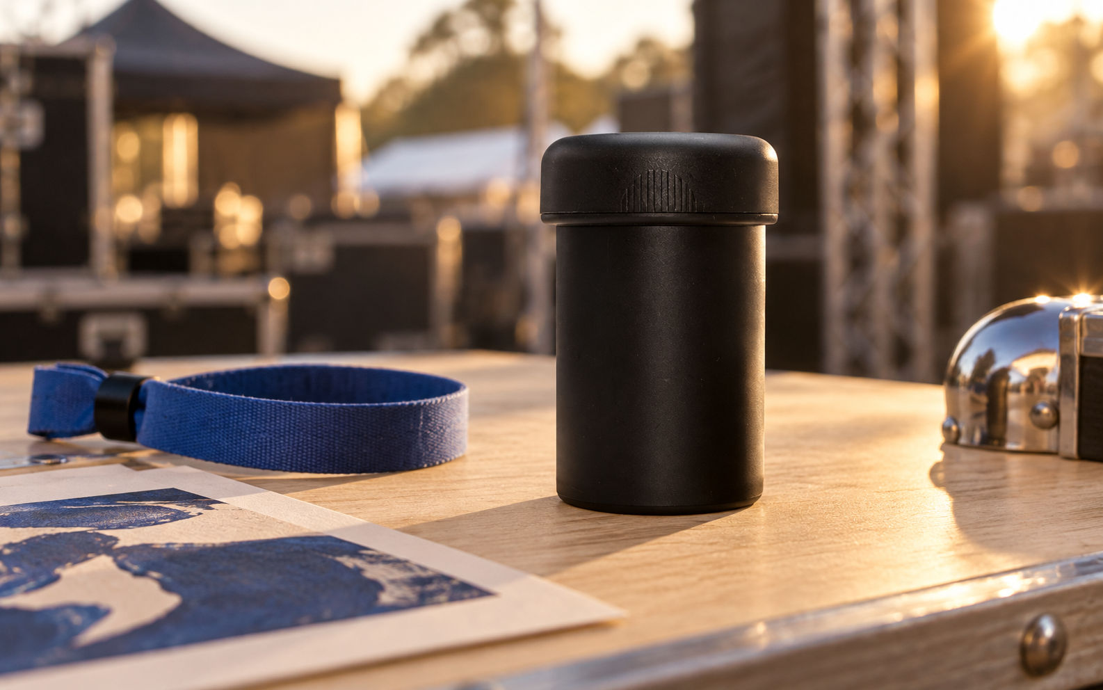 MaryMILL grinder at a festival merchandise setting